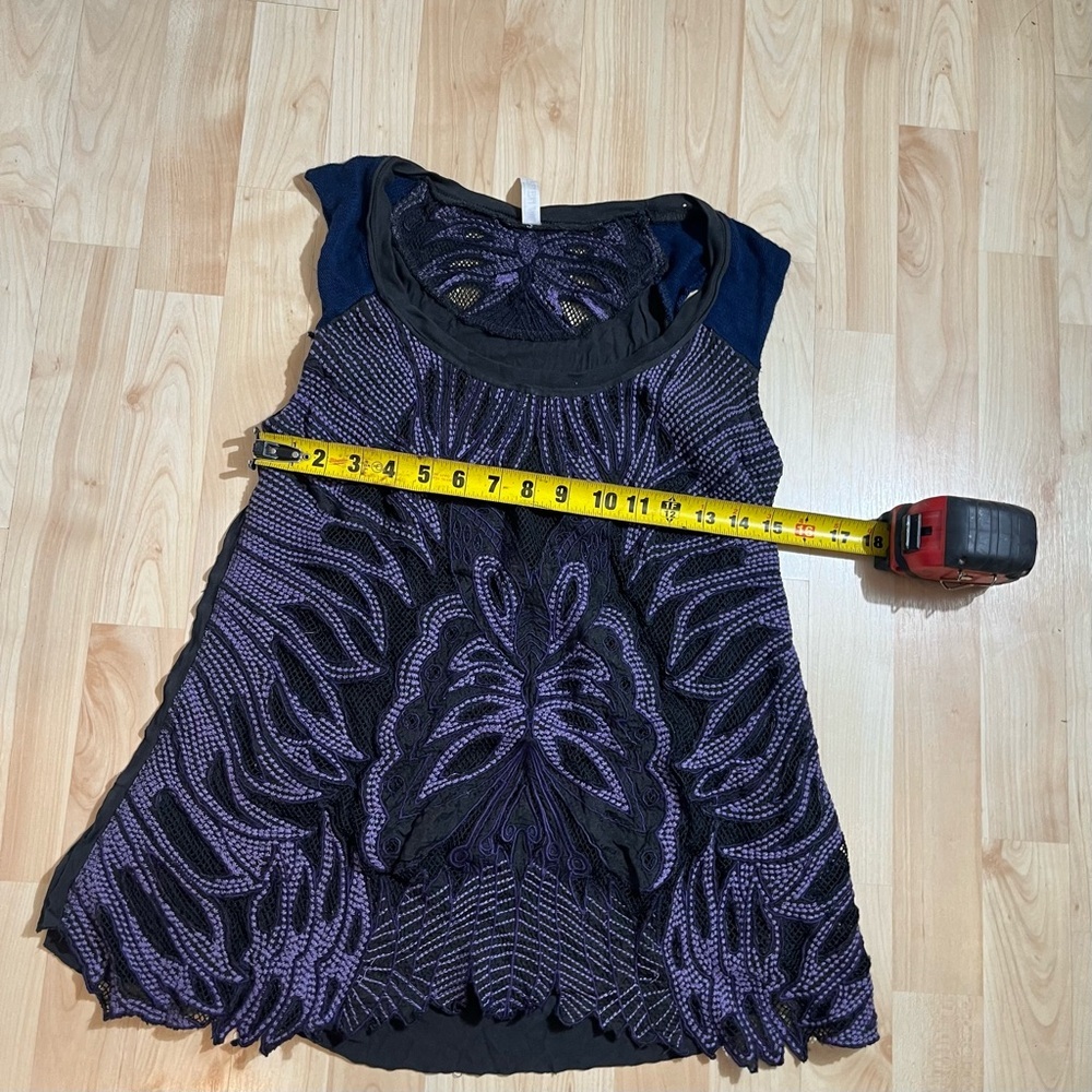 Free People Womens Purple Vinatge See through Light Weight Tank Top Size Small - Picture 3 of 5